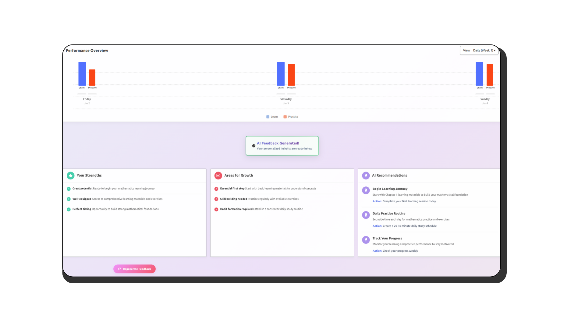Personalized Feedback & AI Support